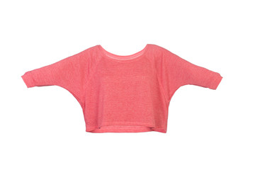 pink long sleeve blouse isolated on white