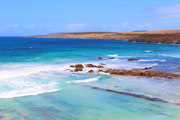 beach and sea in port lincoln, south australia