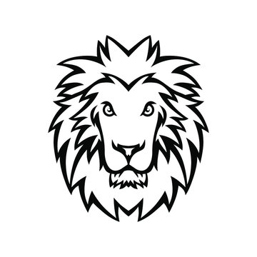 Lion head logo vector mascot design