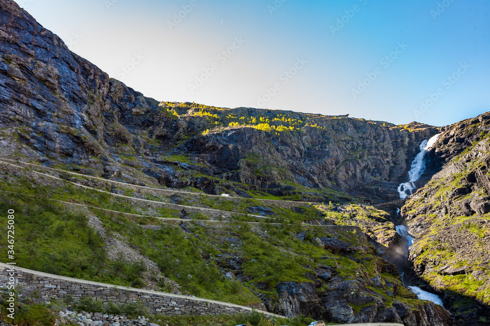 Wall mural trollstigen mountain road in norway