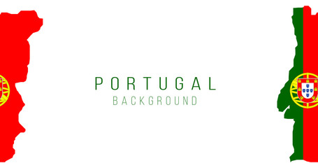 Obraz premium Portugal flag map background. The flag of the country in the form of borders. Stock vector illustration isolated on white background.