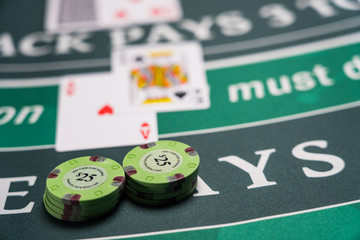 Casino Black Jack table