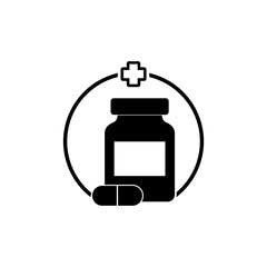 Medicine bottle  icon isolated on white background