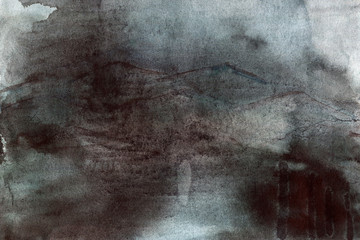 Grunge watercolor texture in dark tones abstract style