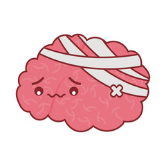 brain cartoon flat style icon vector design
