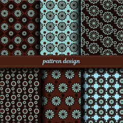 Polka dots and flowers seamless pattern vector