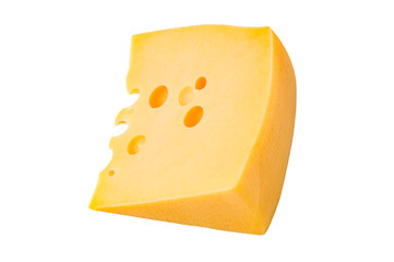 a piece of cheese isolated