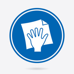 Cleaning napkin - vector icon. Illustration isolated. Simple pictogram.
