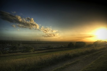 Countryside Landscape At Sunset