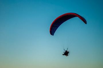 Paramotor practice on the sky
