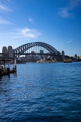 Naklejka premium Sydney Harbour Australia on a sunny clear blue sky day with the turquoise colours of the bay
