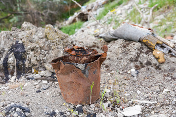 Big rubbish dump neare the road