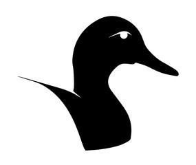duck silhouette on white background