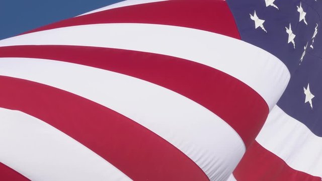 United States of America Flag Blowing in the Wind at Slow Motion