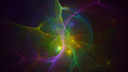 3D rendering abstract colorful fractal light background
