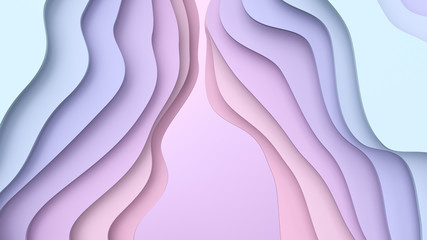  3d render illustration with waves. Abstract background 