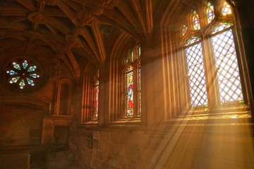 Sunlight Streaming Through Church Window