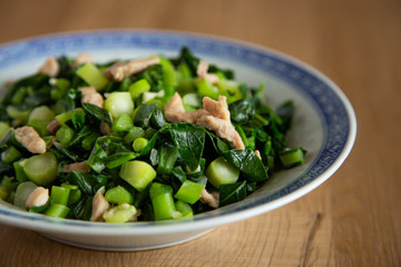 stir fried of kai lan vegetable