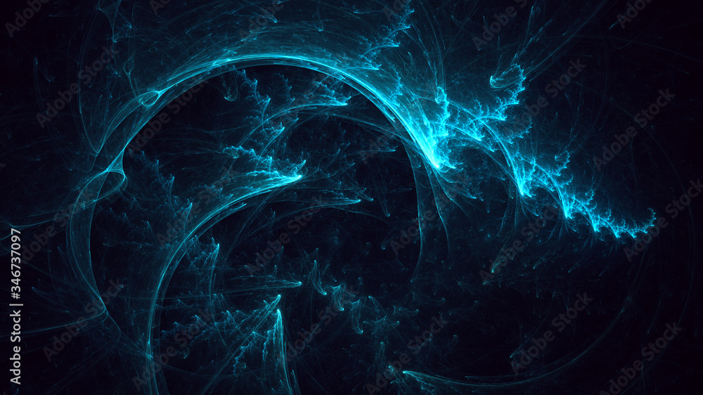 Poster 3d rendering abstract colorful fractal light background