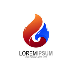 Eagle logo and fire icons template, Phoenix logos