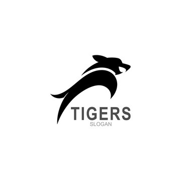 Tiger template vector illustration, Animal logo