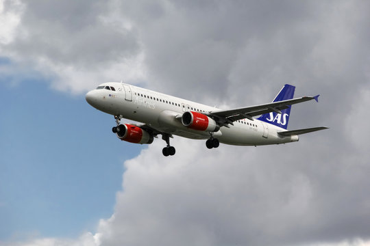 Commercial Airplane Airbus A320 Of Scandinavian Airlines 