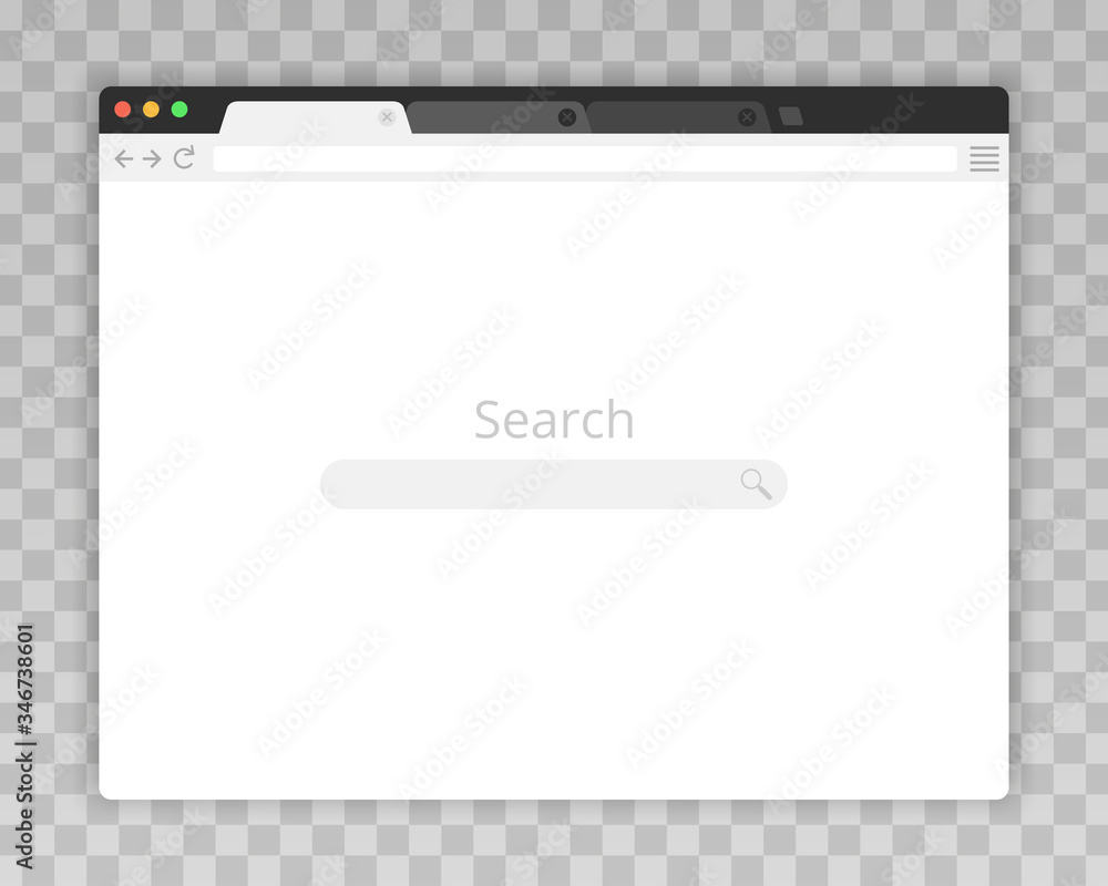 Poster browser window.web browser in flat style. window concept internet browser. mockup screen design. vec