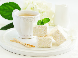Homemade sweetness, sufa pigeon milk with coconut, mapshmellou.