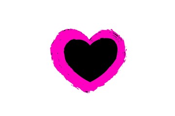 pink heart on white background