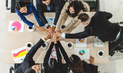 Successful of group professional business people to win of celebrating project success.Creative...