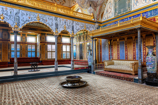 Istanbul, Turkey, 05.22.2019: Sofa in Topkapi
