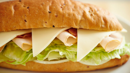 Chicken ham and cheese sandwich