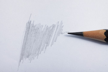 Wood pencil for art and creative drawing on a white isolated background