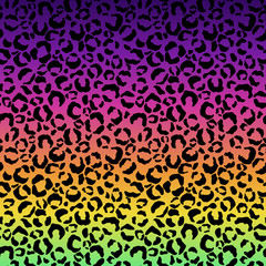 Funky Leopard Print on Gradient Background - Cute leopard spots pattern on bright gradient background