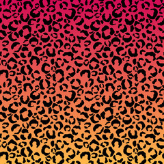 Funky Leopard Print on Gradient Background - Cute leopard spots pattern on bright gradient background