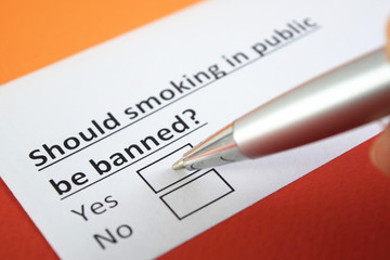Should smoking in public be banned? Yes or no?