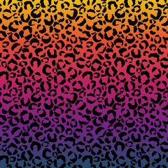 Funky Leopard Print on Gradient Background - Cute leopard spots pattern on bright gradient background © Mai