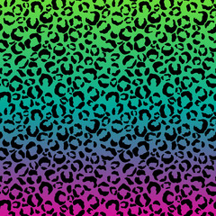 Funky Leopard Print on Gradient Background - Cute leopard spots pattern on bright gradient background