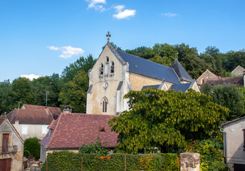 Fototapeta na wymiar Church of Saint Catherine in Carlux. Dordogne valley, Aquitaine, France
