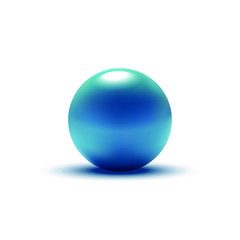 Realistic glossy blue sphere, isolated on white, vector illustration