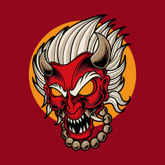 Oni mask illustration