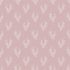 Materiał do szycia Hand drawn seamless pattern with abstract plants
