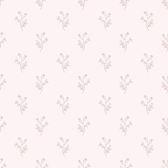 Hand drawn seamless pattern with abstract plants