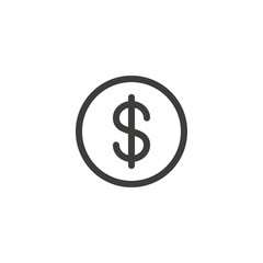 Obraz premium Dollar sign icon on white background