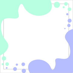 vector colorful gradient geometrical frame with bubles. blue and purple colors. sea frame