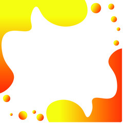 vector colorful gradient geometrical frame with bubles, yellow and orange sunny colors