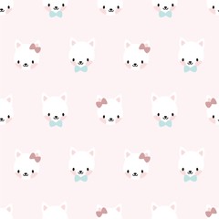 Seamless pattern with cat heads