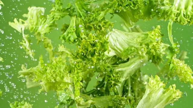 Super Slow Motion Shot of Flying Fresh Vegetables. Shot with high speed cinematic camera, super slow motion at 1000 fps.