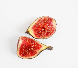 fresh figs on white background