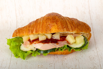 Croissant with chicken